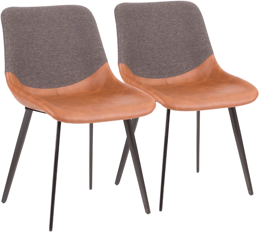 DC-OTLW-BKBNGY2 Outlaw Gray and Brown Dining Chair, Set of 2-1