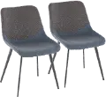 DC-OTLW-BKBUGY2 Industrial Gray and Blue Dining Room Chair (Set of 2) - Outlaw