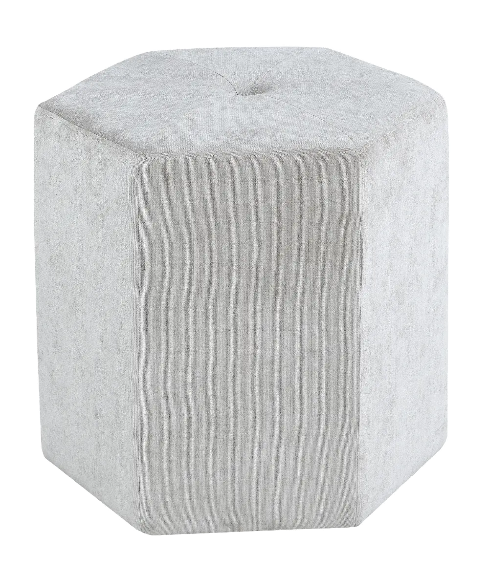 Platinum Light Gray Contemporary Cube Ottoman-1