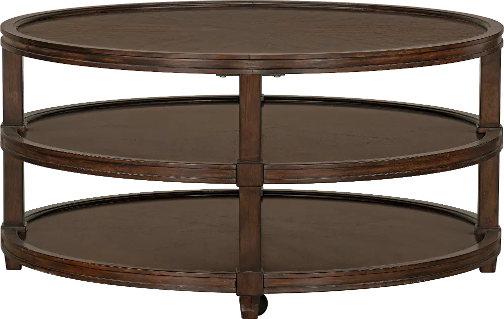 Honey Brown Tiered Round Coffee Table - Bryant-1