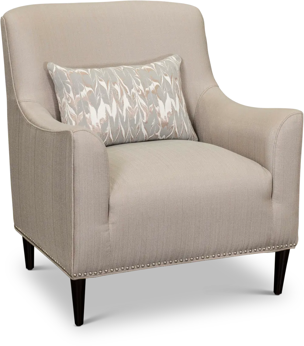 Traditional Taupe Beige Accent Chair - Ava-1