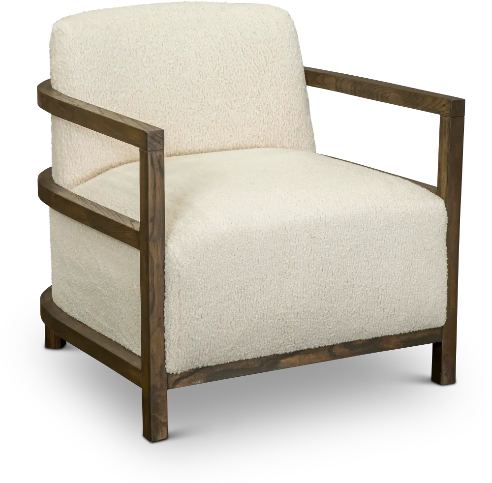 Modern Cream and Wood Accent Chair - Bexley-1