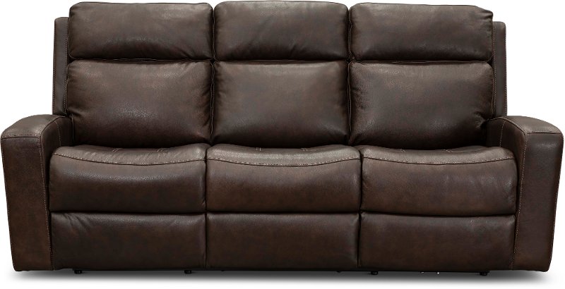 Burnt Umber Leather Match Power, Flexsteel Leather Reclining Sofa