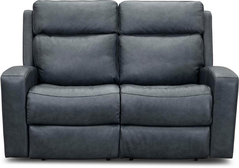 Anchor Blue Leather Match Power, Dark Blue Leather Reclining Sofa