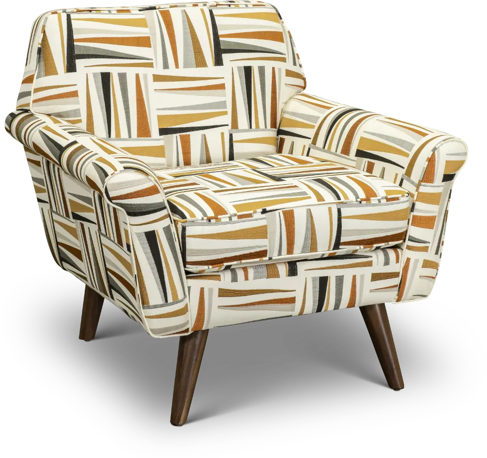 A001757XXX Mid Century Modern Geometric Pattern Accent Chair - Kate-1