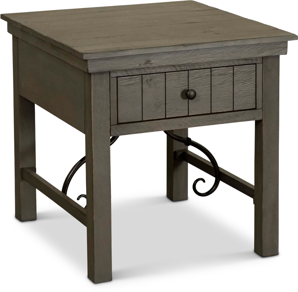 Distressed Gray End Table - San Miniato-1