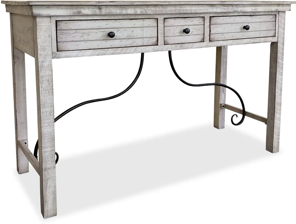 Distressed White Sofa Table - San Miniato-1