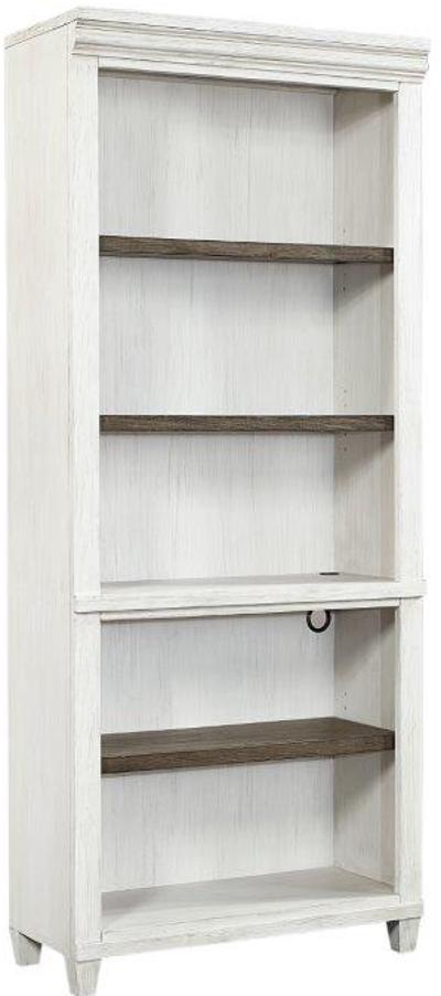 Caraway Antique White Bookcase With, Vintage Farmhouse Bookcase With Doors