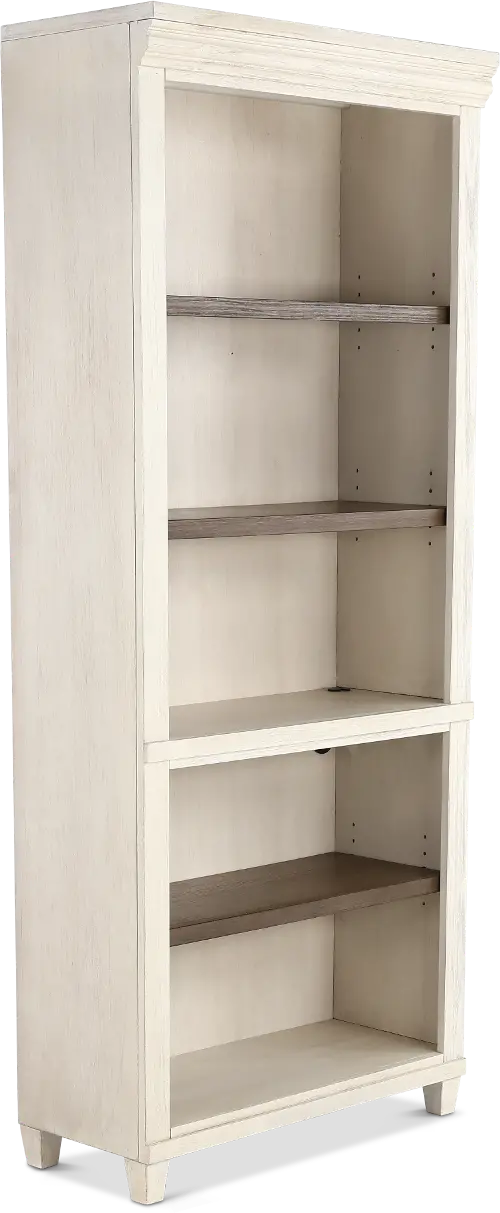 Distressed antique white deals bookcase