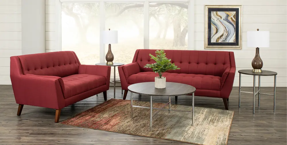 Celeste Red 5 Piece Living Room Set-1