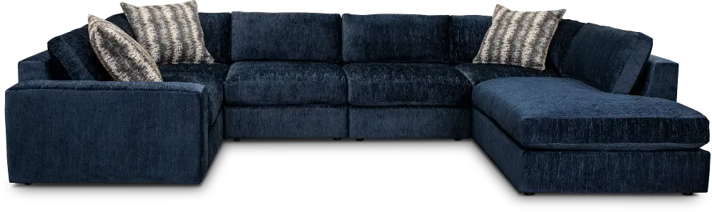6PC/LINK/WTRFRNT/OP2 Blue 6 Piece Sectional Sofa with RAF Chaise - Link-1