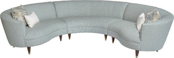 Cleo 3 Piece Curved Sectional Rc Willey, Modern White Curved Sectional Sofa