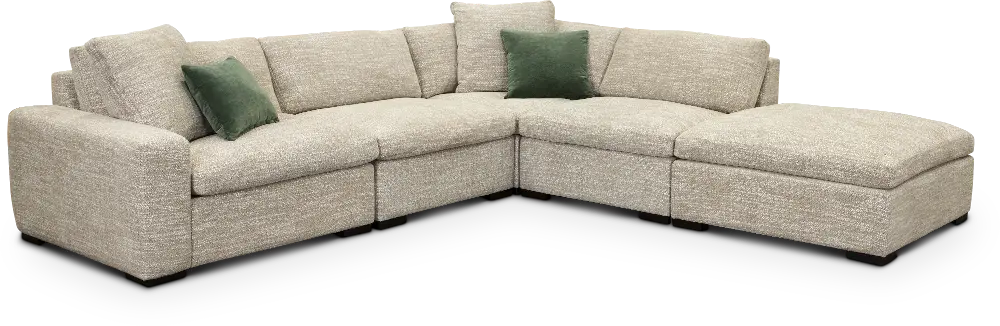 5PC/NAIMA/DESRT/OPT2 Light Gray 5 Piece Sectional Sofa with LAF Chair - Naima-1