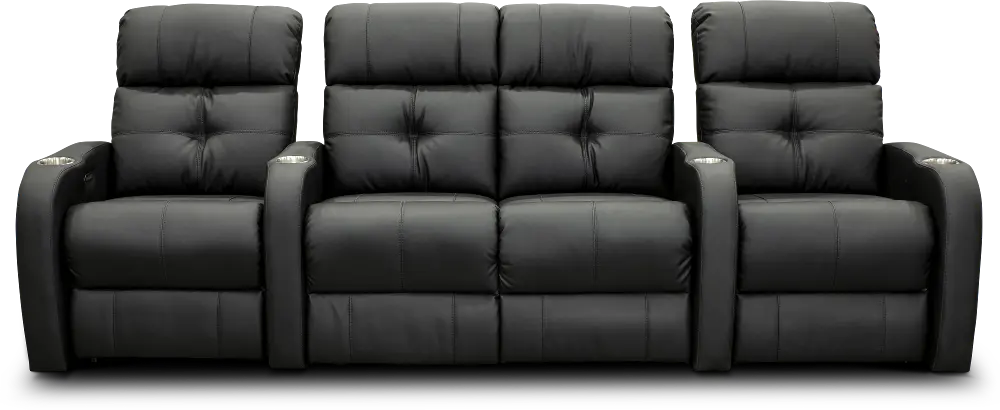 HTS Black 3 Piece Power Reclining Home Theater Seating with Two Bass Shakers-1