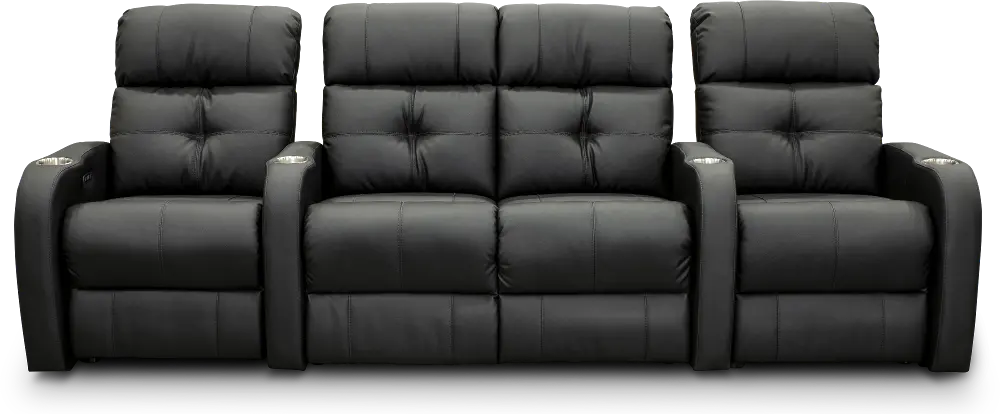 HTS Black Standard Power Reclining 3 Piece Home Theater Seating-1