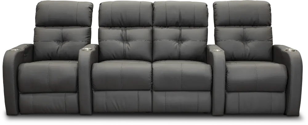 HTS Gray Standard Reclining 3 Piece Home Theater Seating-1