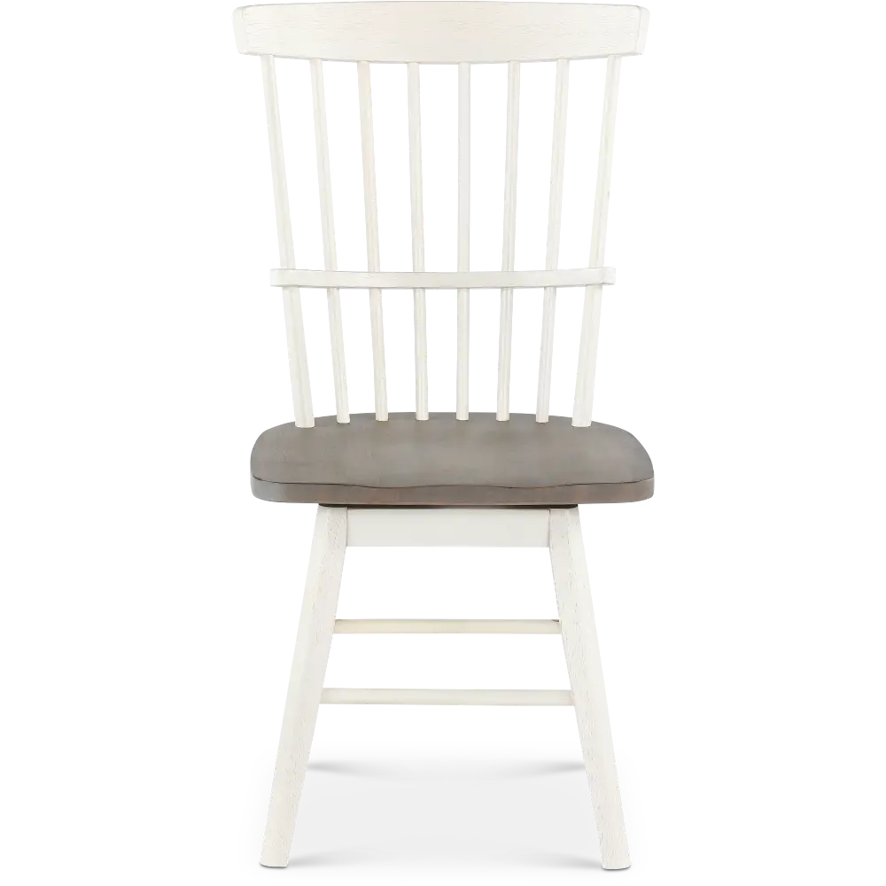 Newark White and Gray Swivel Dining Room Chair-1