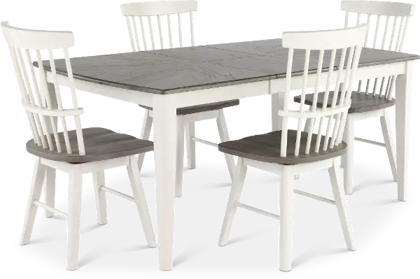 Newark White And Gray 5 Piece Dining Room Set With Swivel Chairs Rc Willey Newark White And Gray 5 Piece Dining, Swivel Dining Table Chairs