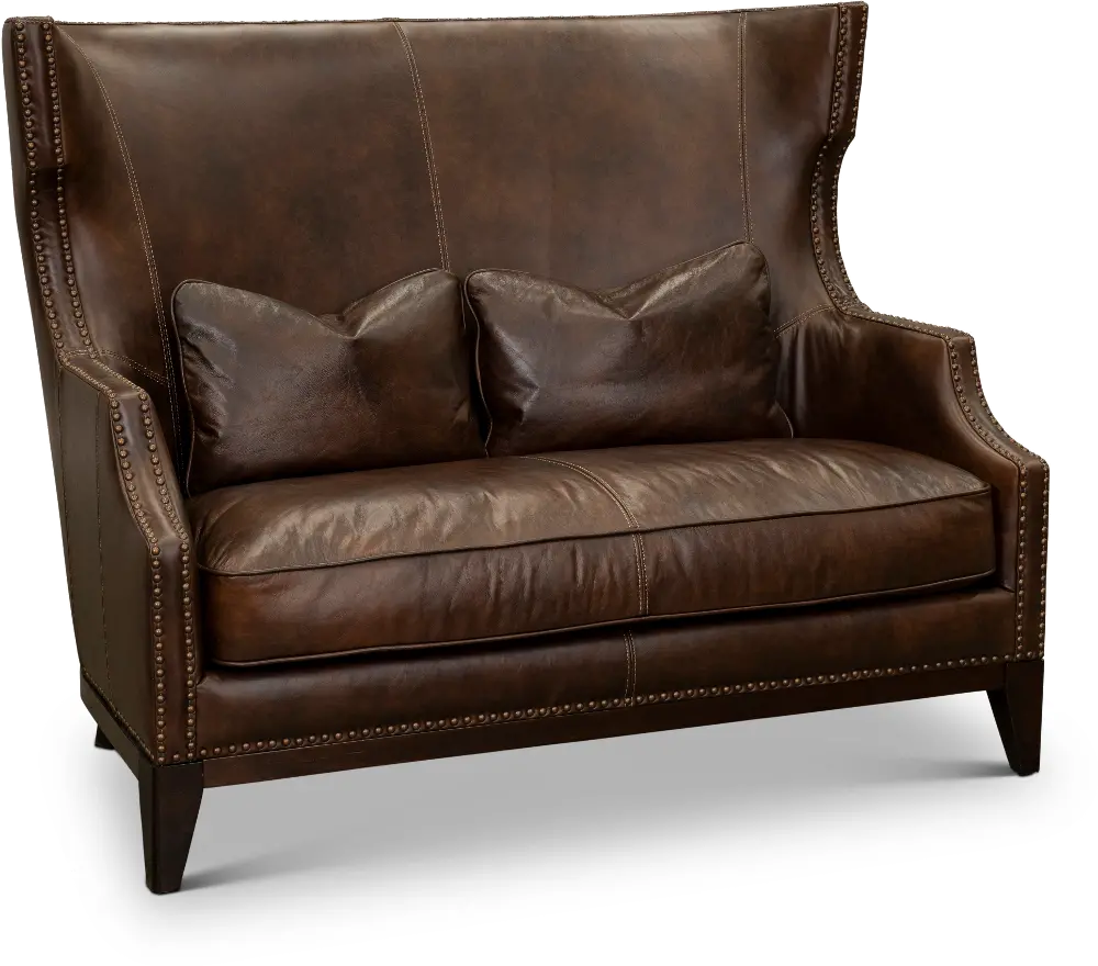 St. James Brown Leather Settee-1