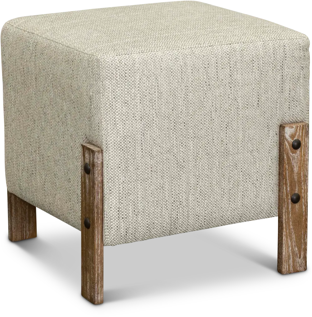 Modern Khaki-Gray Upholstered Ottoman - Annais-1