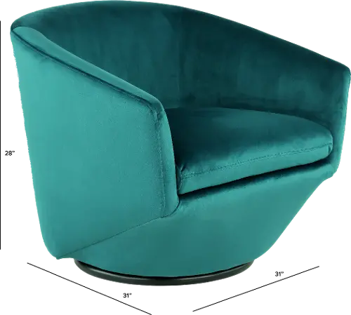 Jewel Velvet Emerald Swivel Accent Chair RC Willey