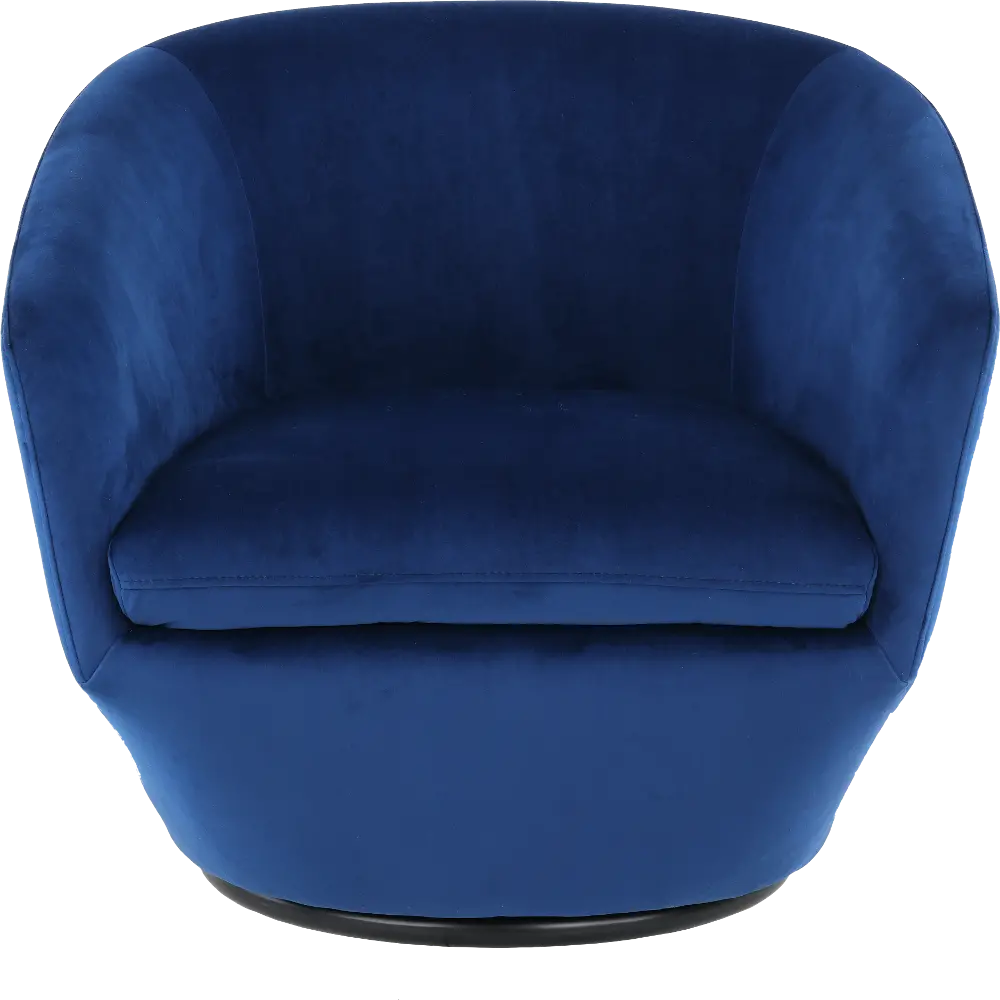 Jewel Sapphire Blue Velvet Swivel Accent Chair-1
