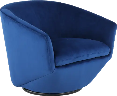 Jewel Sapphire Blue Velvet Swivel Accent Chair RC Willey