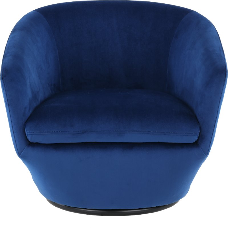 Sapphire Blue Velvet Swivel Accent, Swivel Accent Chair For Living Room