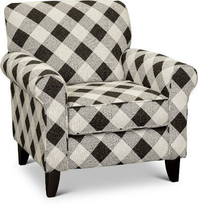 Black And White Buffalo Plaid Accent Chair Blake Rc Willey Furniture Store