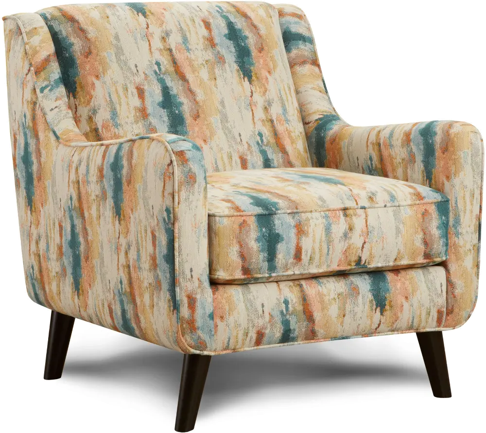 Contemporary Watercolor Pattern Accent Chair - Rocksalt-1