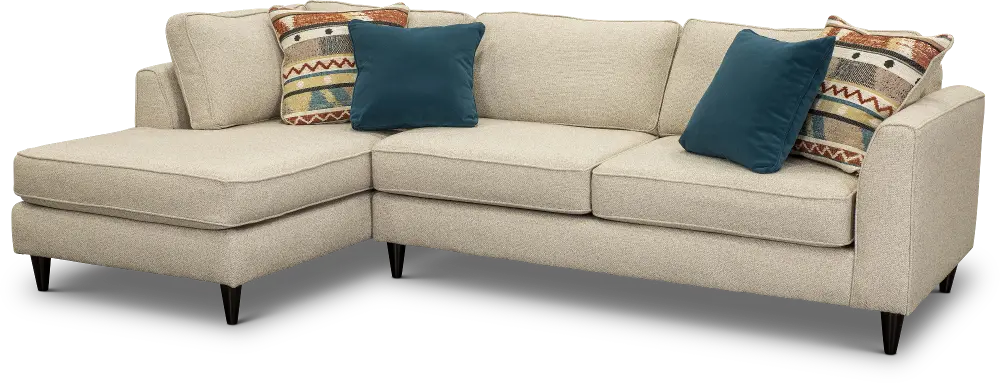 Cream 2 Piece Sectional Sofa with LAF Chaise - Rocksalt-1