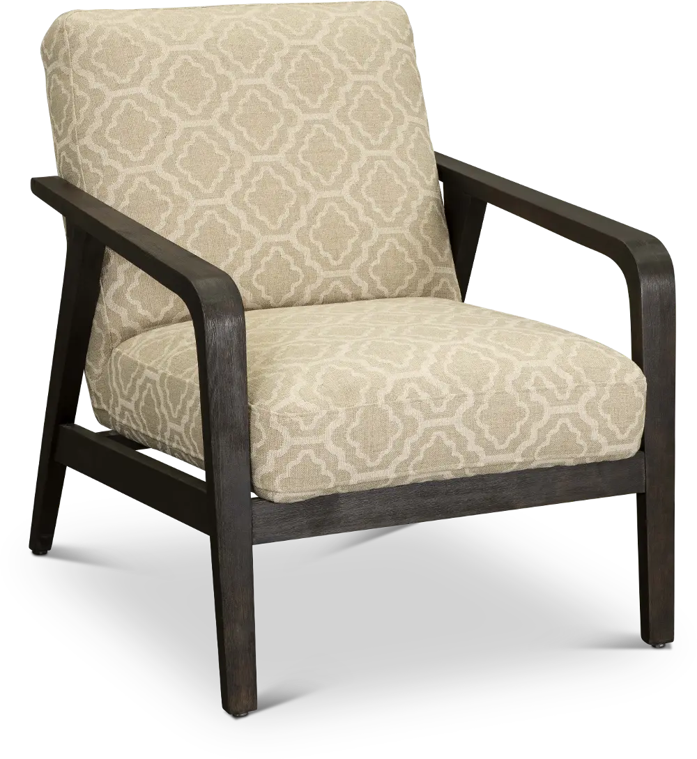Contemporary Beige Accent Chair - Old Saddle-1