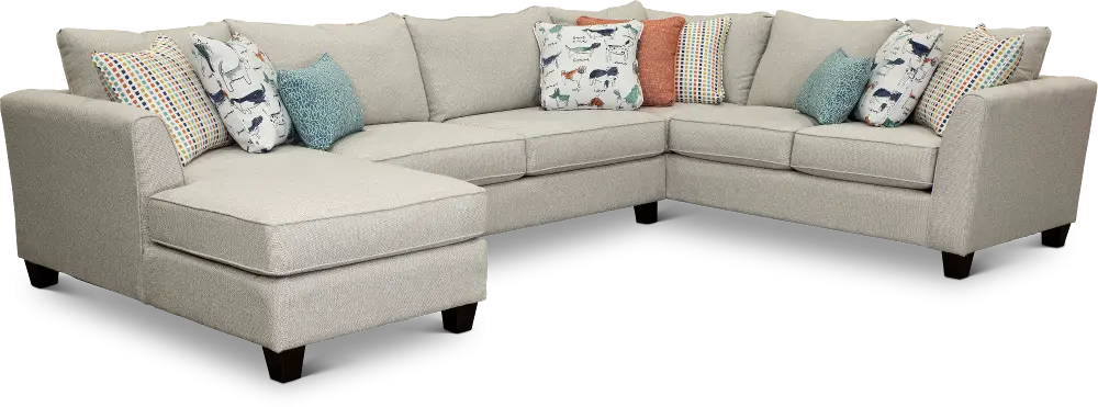 Stone 3 Piece Sectional Sofa with LAF Chaise - Homecoming-1