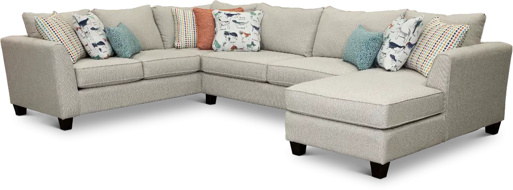 Stone 3 Piece Sectional Sofa with RAF Chaise - Homecoming-1
