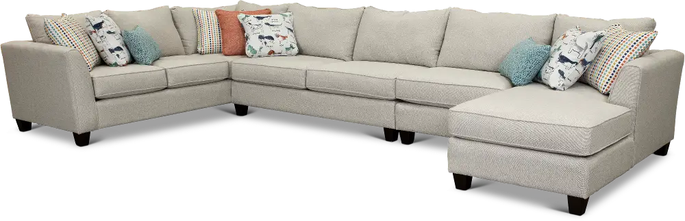 Stone 4 Piece Sectional Sofa with RAF Chaise - Homecoming-1