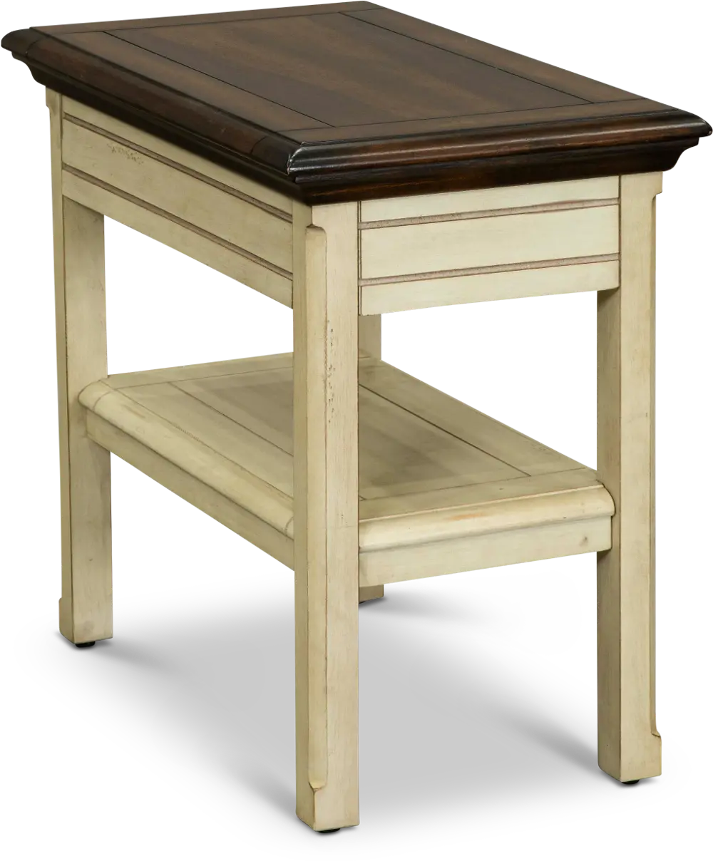 Sutters Creek Cream and Brown Side Table-1