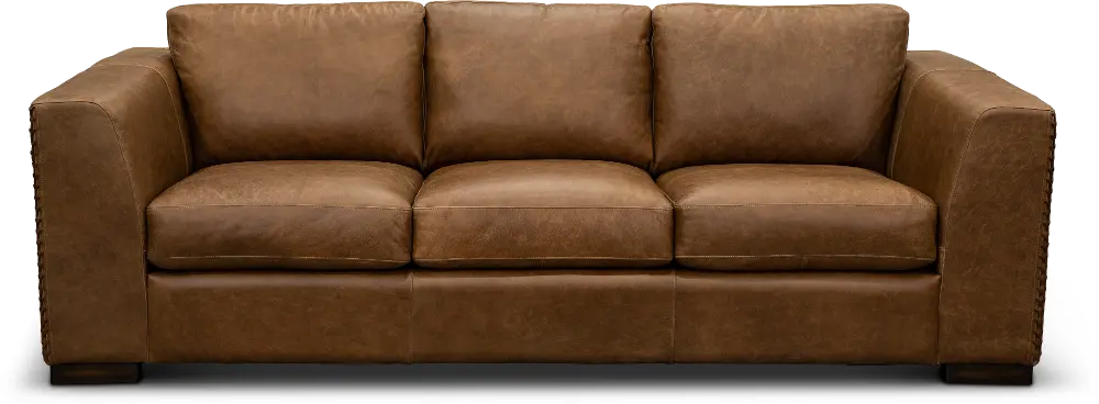 Hawkins Brown Leather Sofa-1