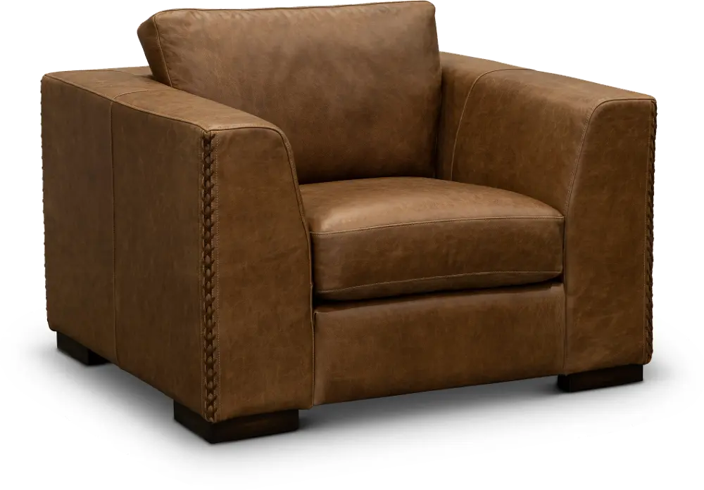 Hawkins Brown Leather Chair-1