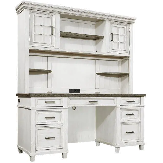 Caraway Antique White Credenza and Hutch-1