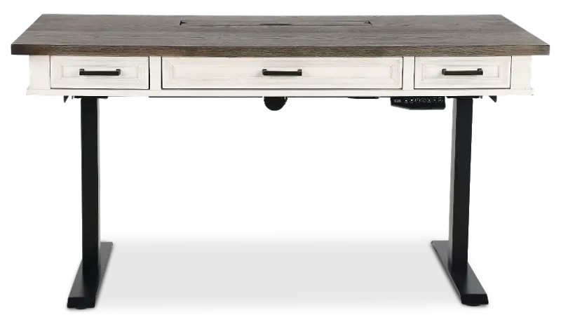 Caraway Antique White Standing Desk