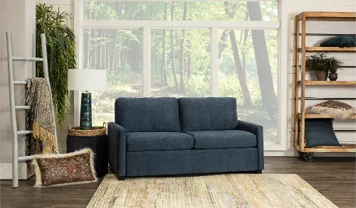 Preston Blue Queen Sofa Bed RC Willey