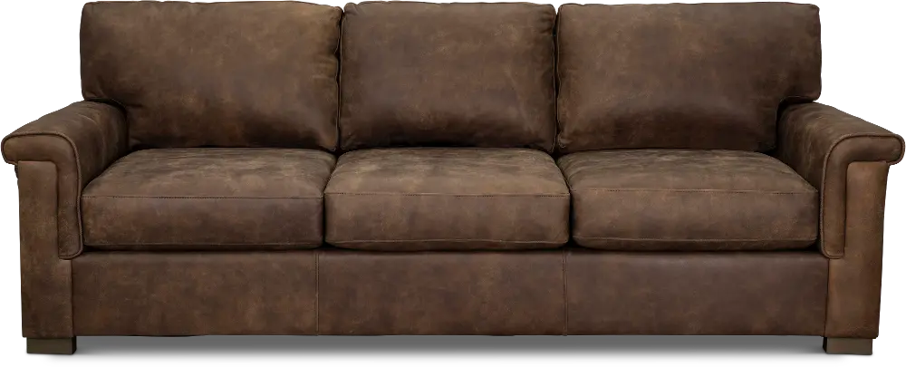 Contemporary Brown Leather Sofa - Kenya-1