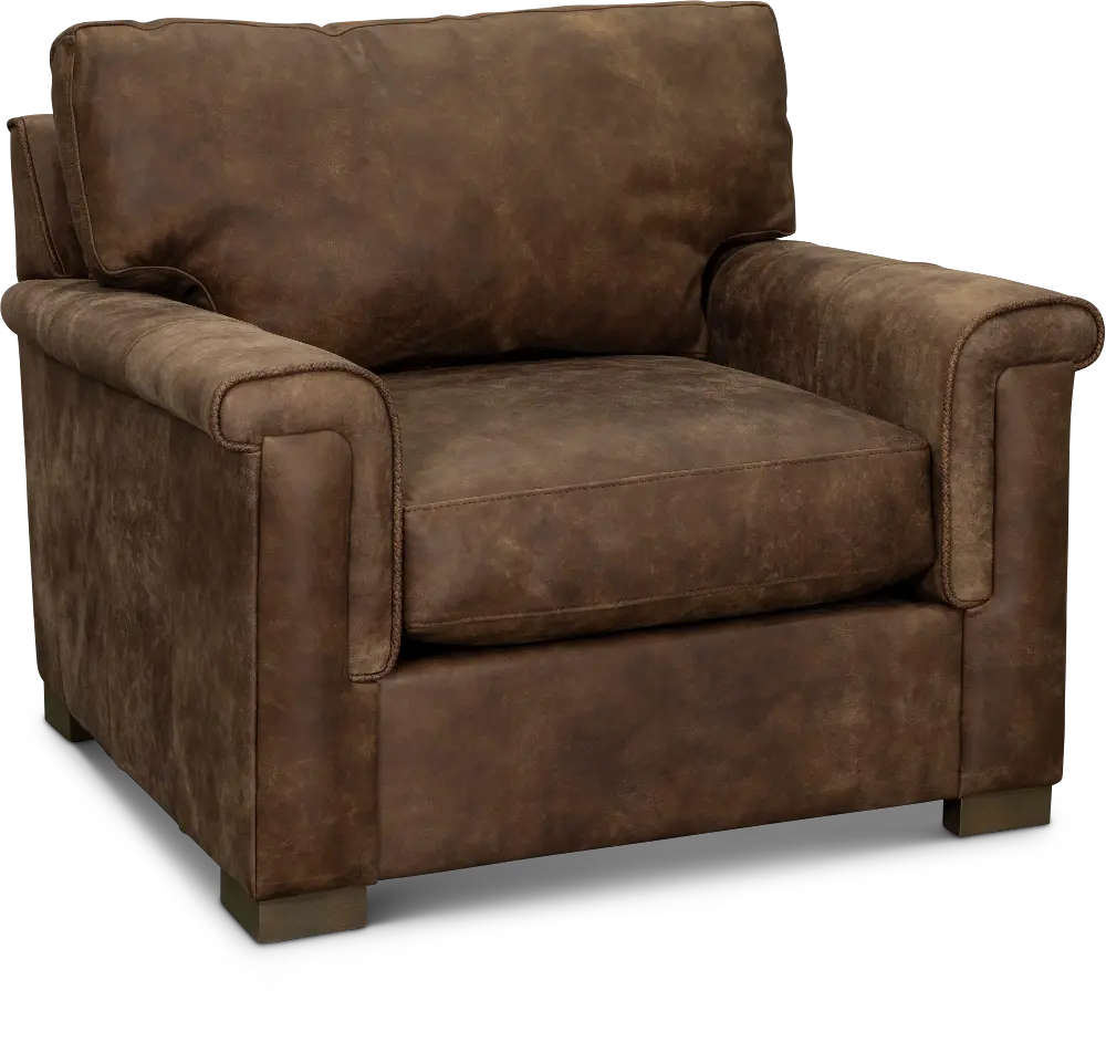 Contemporary Brown Leather Chair - Kenya-1