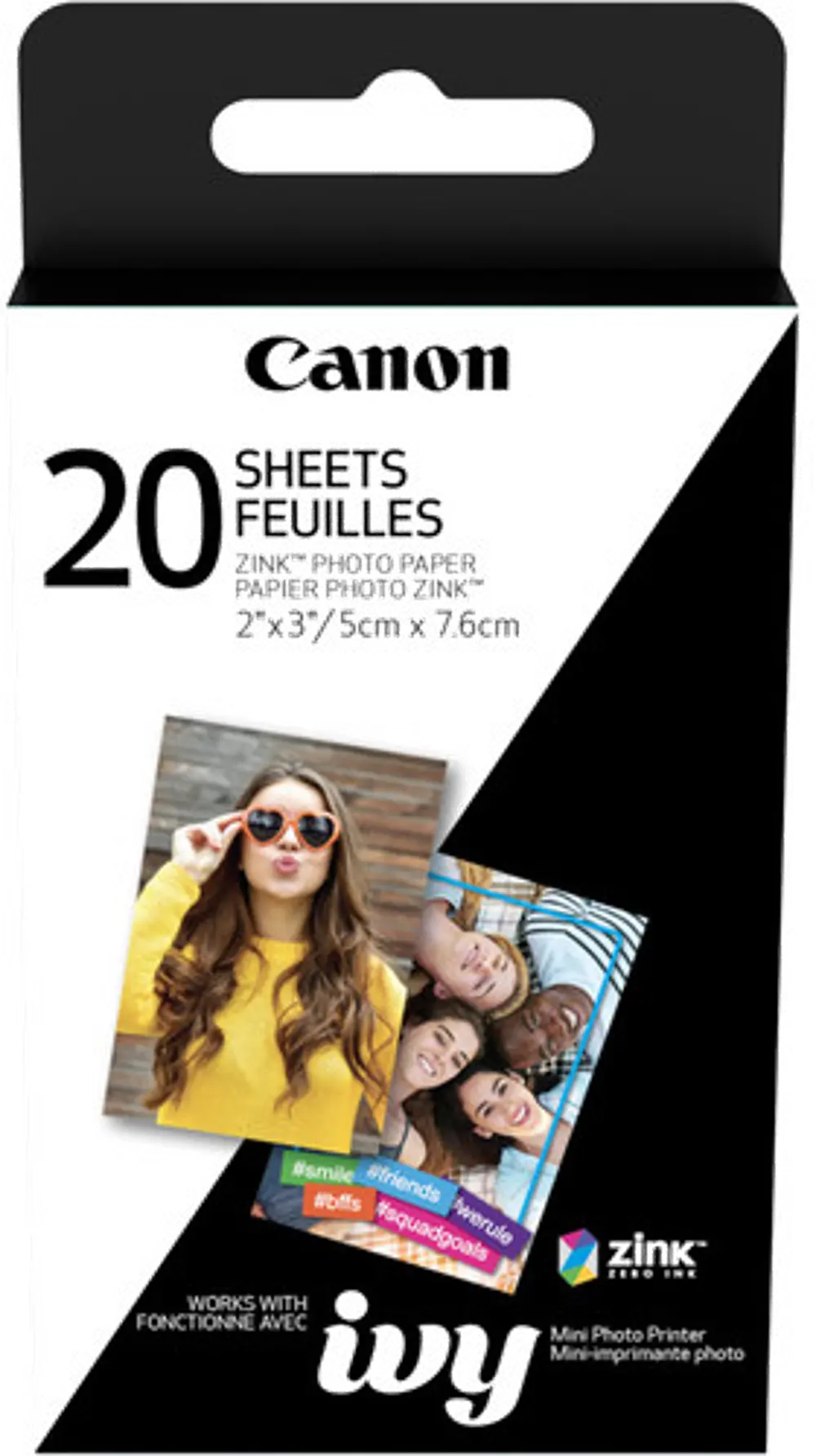 3214C001,20PK,PHOTOP Canon 2x3  ZINK Photo Paper Pack (20 Sheets)-1