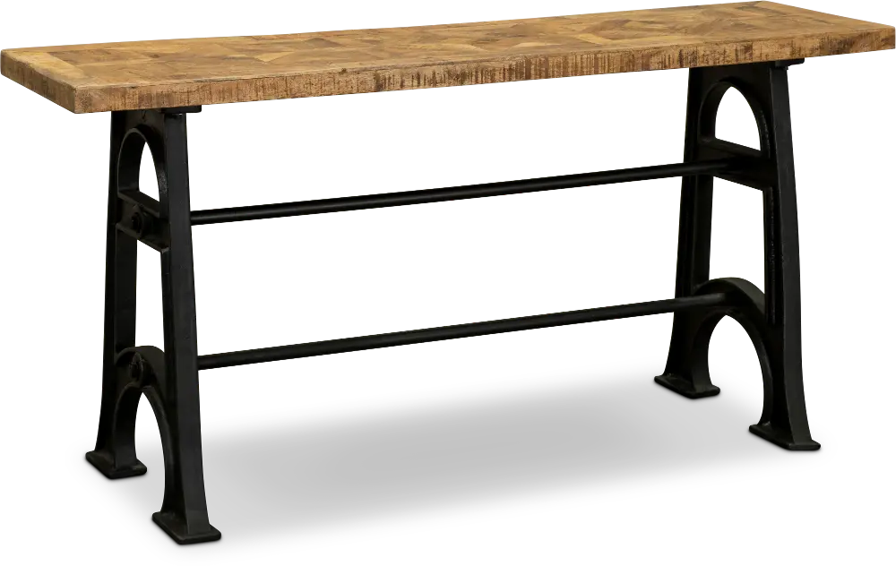 Unwin Industrial Reclaimed Wood Sofa Table-1
