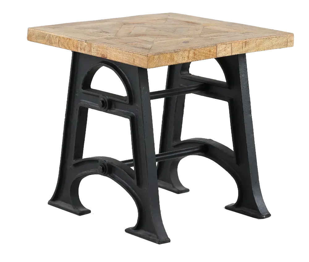 Unwin Industrial Reclaimed Wood End Table-1