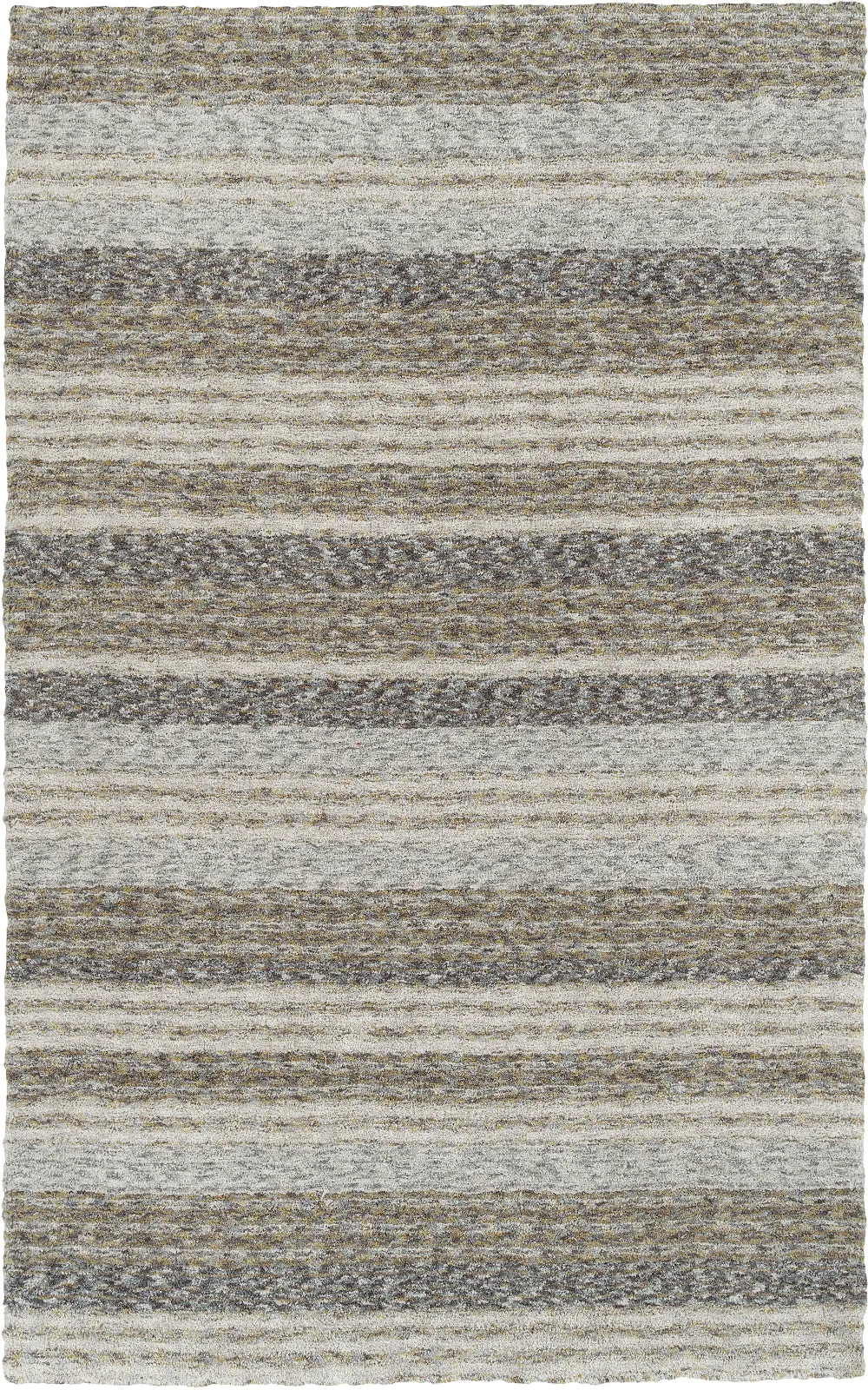 JP1PE5X8 Joplin 5 x 8 Striped Shag Pewter Gray Area Rug-1