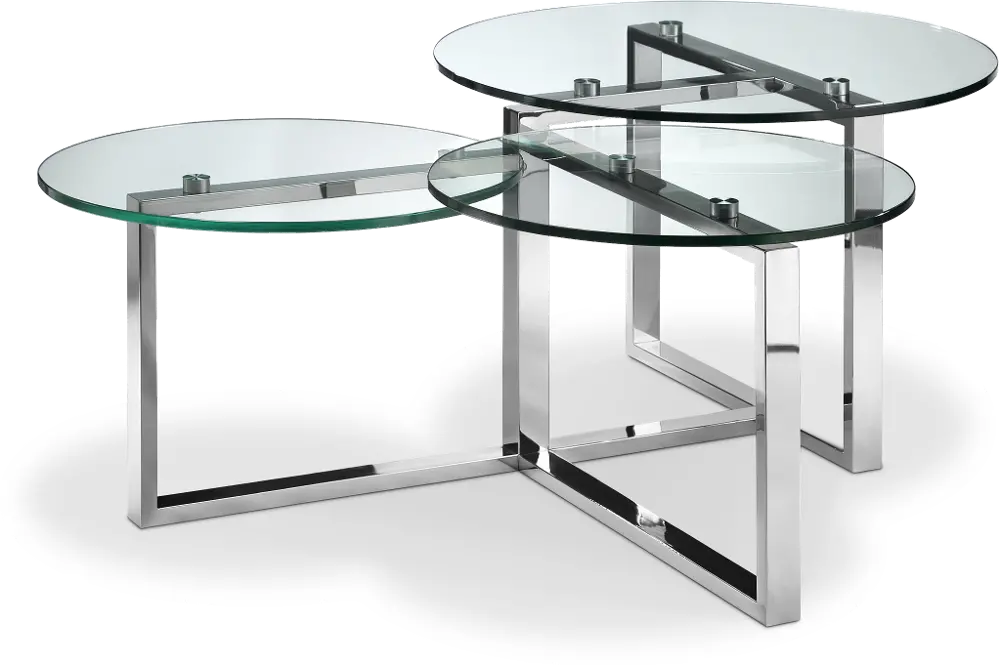 Modern Chrome Tiered Coffee Table - Medlock-1
