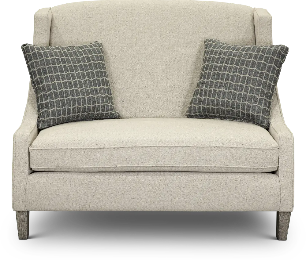 Stone Wingback Sette with Charcoal Throw Pillows - Prost-1