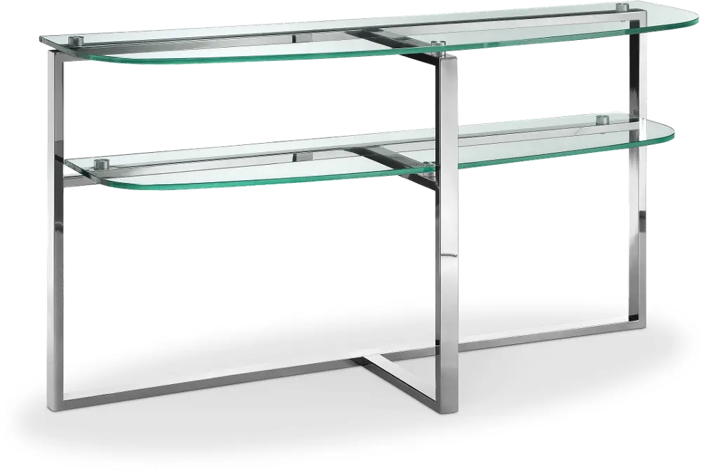Medlock Chrome and Glass Sofa Table-1